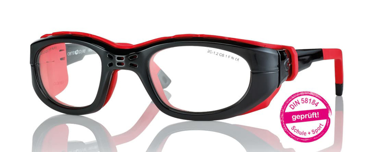 Bild von Sportschutzbrille mit abnehmbaren Bügeln und Kopfband, in 4 Farben, Gr. 47-21