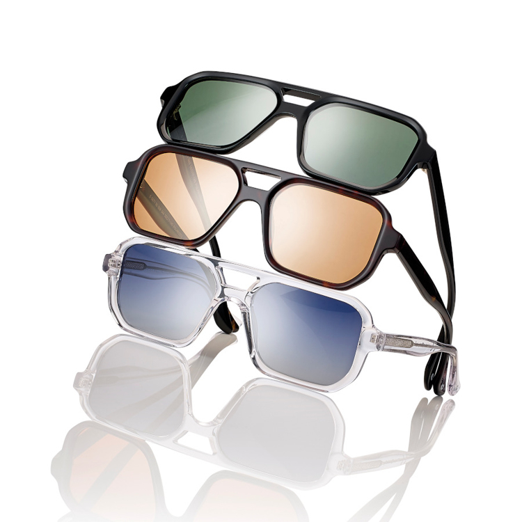 Bild von Acetat-Sonnenbrille, Gr. 55-17, in 3 Farben, Gläser polarisierend, inkl. Etui
